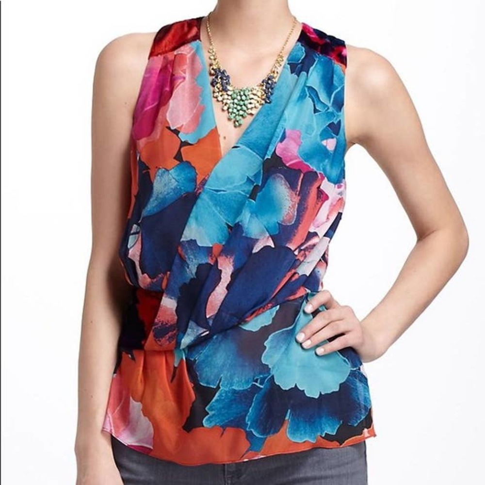 Anthropologie Liefsdottir Silk Floral Top Size XS